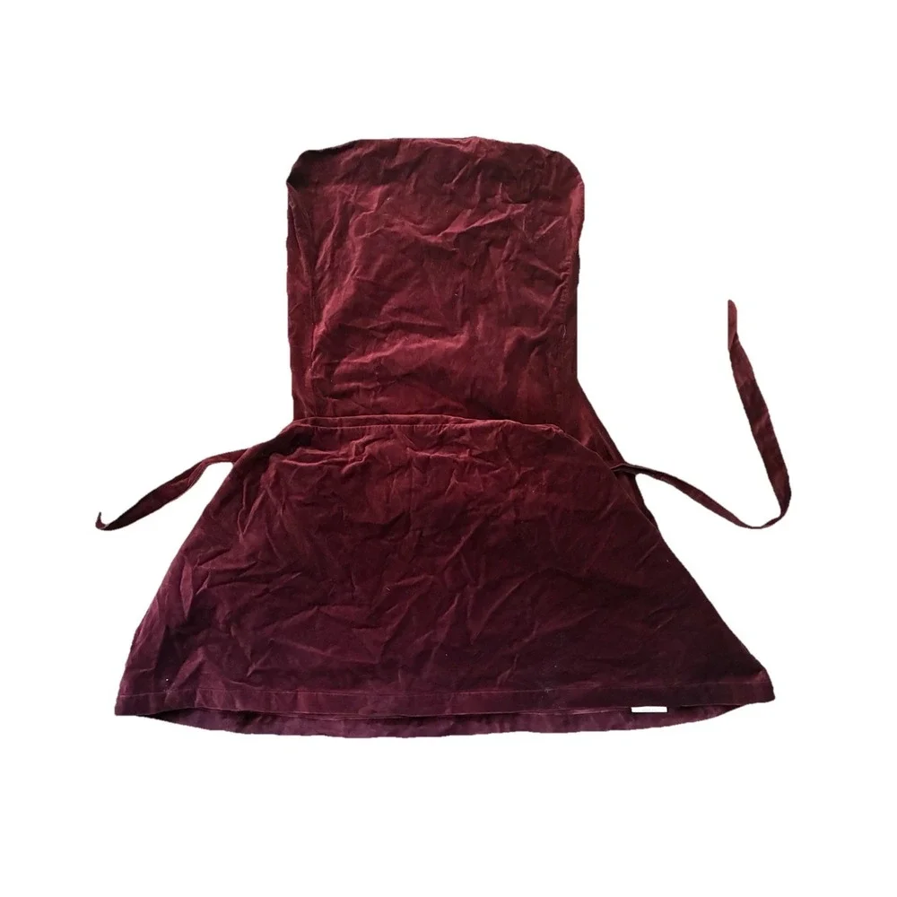 Pottery Barn Side Chair‎ Slipcover Wine Red Velvet
